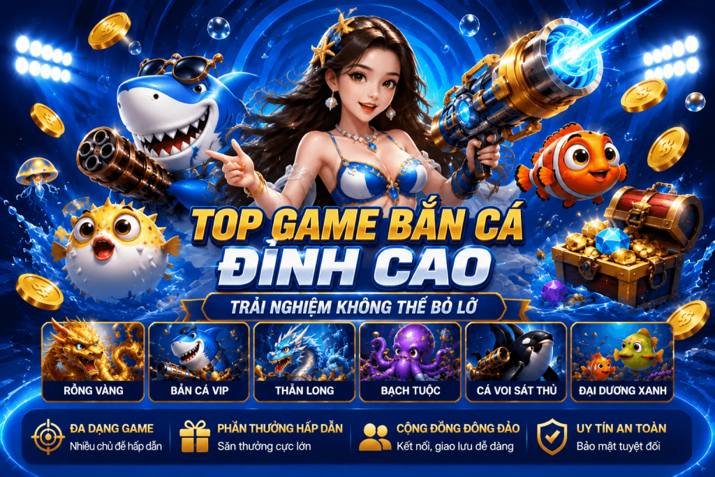 Bắn cá 123B với boss đại dương, vũ khí đa dạng và nhiều phòng chơi trực tuyến