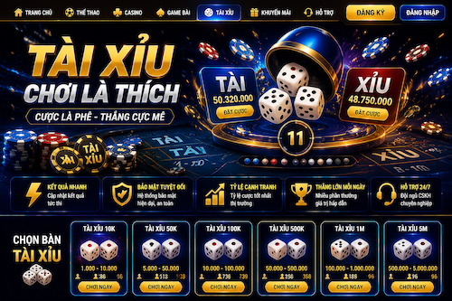 Giao diện sảnh tài xỉu 123B rõ ràng, dễ quan sát và phù hợp với người mới
